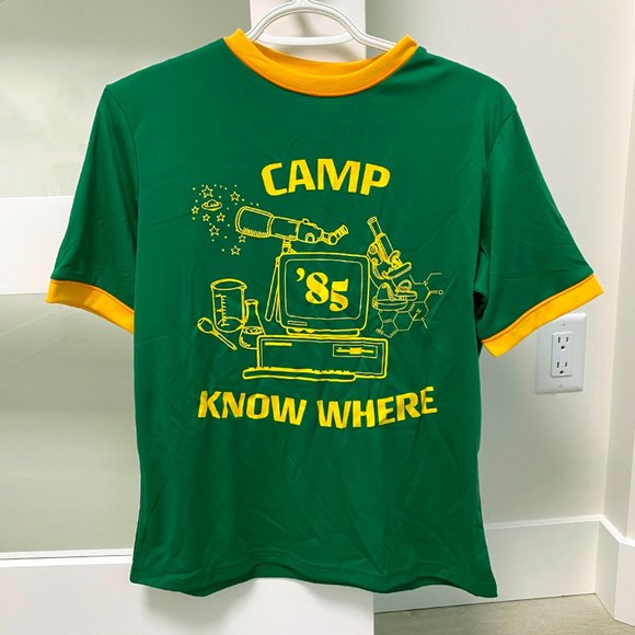 Netflix Stranger Things "Camp Know Where" Dustin's Green T-Shirt - Picture 3 of 6